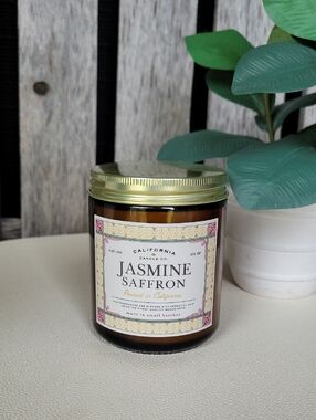 Jasmine Saffron Scented Candle - Amber Jar LEOBEN California Candle Co